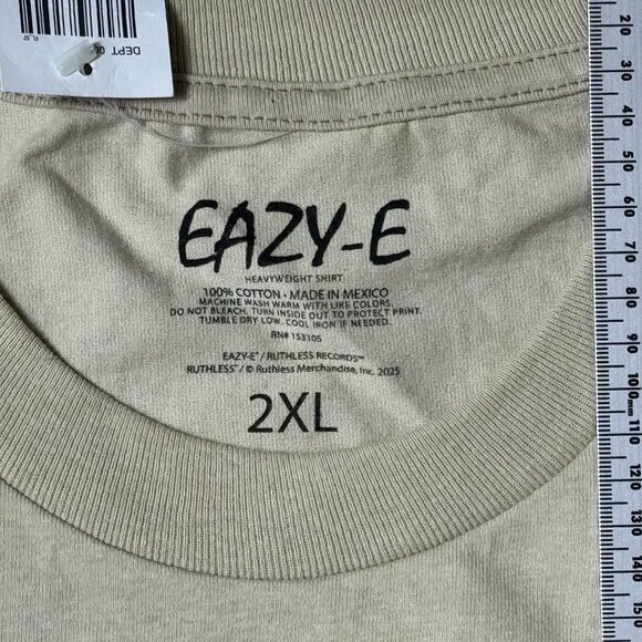 EAZY-E Men's T-Shirt Tan 2XL Cotton Straight Outta Compton - Picture 5 of 5